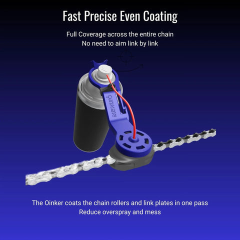 Bike Chain Oiler And Cleaner Tool For Bicycles Fast Clean And Simple Lubrication Attaches To Standard Aerosol Cans For Full Coverage