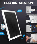 8W Solar Panel Charger For Stick Up Cam Plus Pro Spotlight Cam Plus Pro Outdoor Cameras With 9.35 Foot USB C Cable White 2 Pack Easy Install
