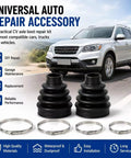 Two Piece Universal CV Boot Kit With Four Stainless Steel Clamps For Waterproof Dustproof CV Joint Boot On 19mm To 24mm Axle Shafts