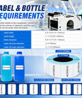 Label and bottle requirements for No Fuss Semi Automatic Round Bottle Labeler With Ergonomic Push Lever Churns Out 20 To 50 Labels Per Minute With Dead On Alignment For Small Business Teams.