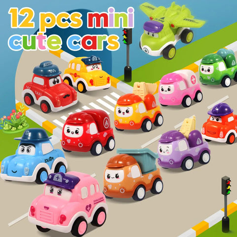 Safe Pull Back Cars Toy Set For Toddlers Ages 1 2 3 12 Construction Vehicle Cars Play Pack Educational Baby Toys For 12 18 Months