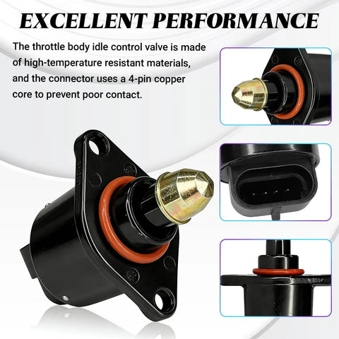 Idle Air Control Valve Replacement For Stable Engine Idle And Smooth Running, Keeps Your Ride Smooth, Throttle Stepper Motor Compatible With King Kong Idle Motor Original Replacement, OEM Parts 90380 10526 90325864, 1 Piece Car Part, showing product details and copper connector
