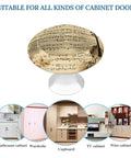 Music Notes On Old Paper Stainless Steel Cabinet Knob with vintage design, suitable for various cabinets and drawers