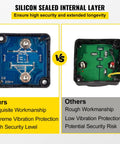 Comparison of Split Charge Relay Kit For 12V Systems, Auto Dual Battery Isolator With 140 Amp VSR showing blue and green circuit boards.