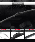 Top Tier Front Windshield Wiper Blades Two Pack Fit Lexus Es 2013 To 2025 shown with water droplets highlighting detail and design.