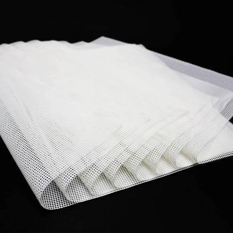 Stack of 8 Pcs Silicone Dehydrator Sheets Set, Premium Non Stick Dehydrator Mats For Food Dehydration, white mesh texture