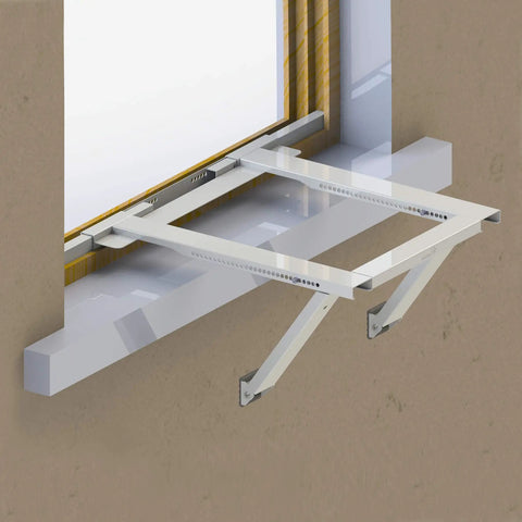Heavy Duty Window AC Bracket No Tools Needed Easy Install Mount Holds Up To 200lbs on exterior window ledge.