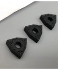 Awesome 10 Pack WNMG080408 Indexable Carbide Lathe Tools With HQ CA4125 Inserts for cutting steel parts, three black carbide inserts.