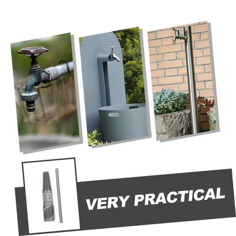 Dual Head Water Pipe Extractor And Broken Screw Remover Tool in use on various outdoor faucets