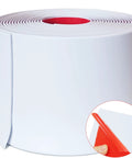 4 Inch Peel And Stick Vinyl Baseboard Trim 20 Ft Roll Flexible Waterproof Rubber Molding Easy Install No Mess Perfect For Bathroom Kitchen Bedroom Office White, shown in a coiled roll with peel-back adhesive detail.