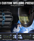 Welder using Workhorse Smart Auto Darkening Welding Helmet With Large View Screen True Color Display and Memory in action.