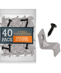 Table Top Fasteners Set With Screws, Heavy Duty Solid Steel Construction For Woodworking Projects, Includes 40 Clips And 40 Black Screws