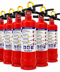 ABC Fire Extinguisher For Home Base With Patent Pending Easy Press Handle That Skips The Pin Drama, 2.5 Lb Unit, 6 Pack Set.