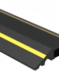 Black and yellow soft PVC 6Ft Floor Cord Protector With 5 Channel Design Soft PVC Cable Cover For Organizing And Protecting Wires On The Floor