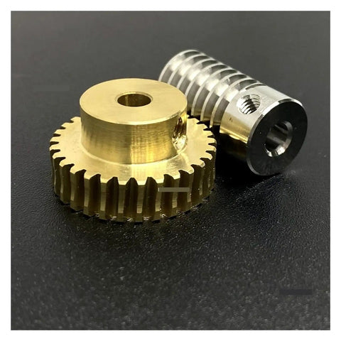 Dope High Precision Turbine Worm Gear Set 0.8M 1to20 1to30 1to40 1to50 1to60 Reduction, 60 Teeth 8mm Shaft, Stainless Steel Worm and Copper Gear Pair