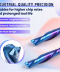 Downcut Router Bit 1/8 Inch Shank, Spiral CNC End Mill Tungsten Carbide, 2 Flute Cutter, cutting edge design and features