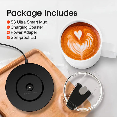 Smart Self Heating Coffee Mug With AI Temp Control And 20 Oz Capacity To Keep Your Morning Brew Piping Hot So You Can Skip The Cold Cup Drama And Power Through Work Days Effortlessly with charging coaster and spill-proof lid.