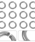 Stainless Steel Spring Lock Washers And Circular Flat Washers Set 200 Pieces With Enhanced Grip for screws and bolts close-up