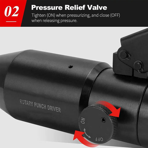 Close-up of pressure relief valve on Built Tough Heavy Duty Hydraulic Hole Punch Kit 22.5 To 61.5mm Manual Punching Machine.