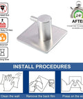 Heavy Duty Tough As Nails Adhesive Wall Hooks 15 Lb Capacity Waterproof Stainless Steel Hanger with installation guide
