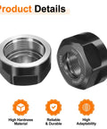 ER25 A M32 Collet Clamping Nut With Dynamic Balance Holes For CNC Lathe And Milling Tool Holders, shown in black alloy steel