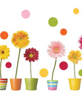 Gerberas Window Decals Two 12 Inch By 12 Inch Sheets Peel And Stick Repositionable Flowers Wall Safe Decor for indoor use.