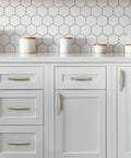 Kitchen cabinets with 10 Pack 5 Inch Center Hole Champagne Bronze Cabinet Pulls Solid Heavy Duty Traditional Handles installed