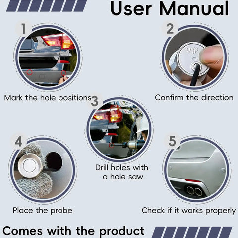 Installation guide for Forward and Reverse Parking Sensor System With Inches Distance Option