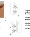 Installation steps for Hidden Door Hinges 6 Inch Concealed Zinc Alloy Butt Hinge with 180 Degree Swing and 3 Way Adjustable Design Pack of 2