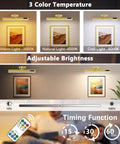 Battery Operated Wall Sconce With Motion Sensor And Remote Control Wireless Picture Light demonstrating color temperatures and dimming