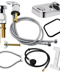 Shampoo Bowl Faucet Vacuum Breaker Kit With Sprayer And Hose For Your Salon Sink, brass construction components on display.