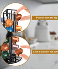 Rotating Nespresso OriginalLine Pod Holder Carousel For Countertop, 40 Pod Capacity in use, hand inserting and removing pods
