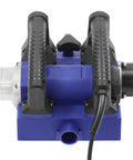 Heavy Duty Electric Wall Planer With A Hella Potent 1300W Motor And Razor Blades For Scraping Putty And Wall Paint Fast 1000 To 4000 Rpm Adjustable Angle Roller And Sturdy Carry Case In Blue. Top view of electric wall planer with dual grips.