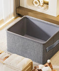 Slick Fabric Storage Bin With Combination Lock Waterproof Foldable Wardrobe Organizer Keeps Your Essentials Safe Collapsible Drawer Tote No Sweat Set Up Solid Build open interior with gray fabric, perfect for storing clothes.