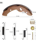 Brake Shoes And Spring Kit Easy Install For Golf Cart Txt Medalist 1997 2008 And Workhorse 1996 2012 Yamaha G14 G20 with dimensions