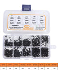 Self Tapping Screws Set Carbon Steel Miniature Screws With Cross Pan Head And Deep Threads 1000Pcs In 10 Sizes Includes Tweezers