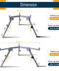 Fully Adjustable Carbon Steel Fire Pit Stand For Solo Stove Bonfire Yukon Ranger showing adjustable dimensions 15 to 27 inches