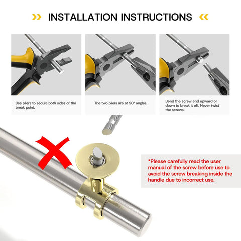 Installation instructions for 10 Pack Brushed Nickel And Gold Cabinet Knobs Set For Kitchen Cabinets And Vanities.