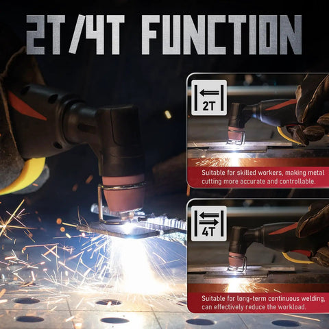 2T/4T Function of 55 Amp Non Touch Pilot Arc Plasma Cutter With Dual Voltage 110 To 220V IGBT Inverter Large Digital ETL