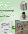 Comparison of before and after using Bathtub Shower Handle Replacement Kit For Pfister Verve Contessa Windsor Faucets.