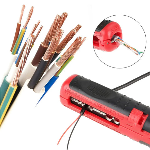 Image of Heavy Duty Wire Strippers For Coaxial Cables And Electrical Wiring Awg 10-20 stripping copper wires and cables.