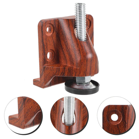 Heavy Duty Adjustable Furniture Leveling Feet For Cabinets And Wardrobes Brown Plastic Leg Levelers With Wood Grain Finish No Fuss Install
