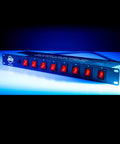8 Outlet Power Center For Single Rack Space With Lighted On Off Switches And 15 Amp Breaker Easy Cable Management For Booths