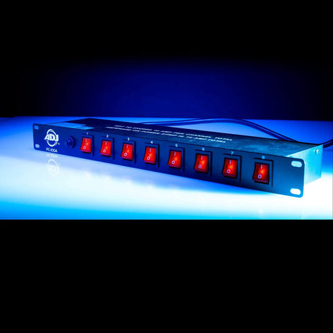 8 Outlet Power Center For Single Rack Space With Lighted On Off Switches And 15 Amp Breaker Easy Cable Management For Booths
