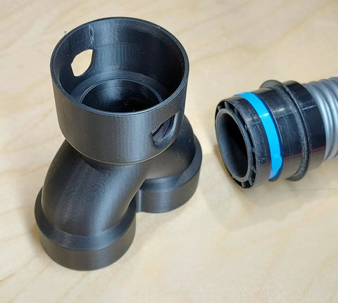 40mm Vacuum Hose Y Splitter Adapter With Swivel Fittings Converts One Hose Into Two Ports for Dust Collection