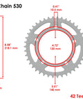 Golden O Ring Drive Chain And Front And Rear Sprockets Kit For Suzuki GSX R1000 2001 Through 2008 42 teeth rear sprocket size