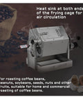 Top Shelf Compact Coffee Roaster Rocking Dual Gas And Electric Ceramic Heating For Killer Batch Brews and Deep Flavor Pulls In A Roomy Countertop Setup with heat sinks for air circulation.