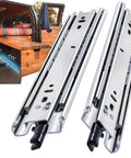 Beefy 150 Lb Heavy Duty Locking Drawer Slides Full Extension Ball Bearing Rails for Cabinets, Silent Open Close, Rust Resistant Electroplated or Powder Coated Finish, Durable, Smooth Operation for High Use Drawers on cabinet drawer slide pair