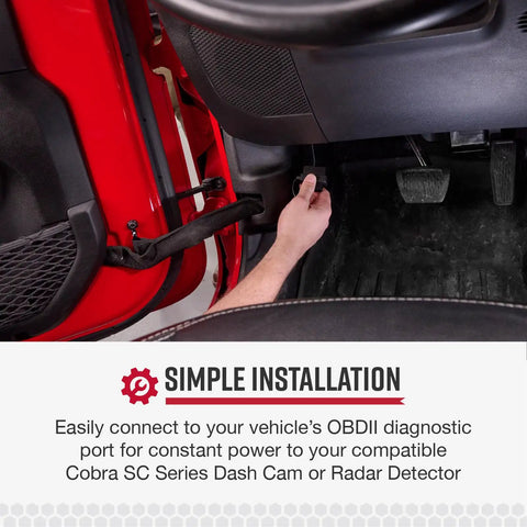 Person installing DIY Dash Cam Hardwire Kit OBDII To USB C And Micro USB Adapter With A 15 Foot Cable in vehicle