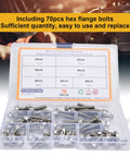 70 Piece M5 Bolt Assortment Kit With Hex Socket Head Cap And Flange Bolts In Stainless Steel 304 For Heavy Duty Fastening And DIY Projects